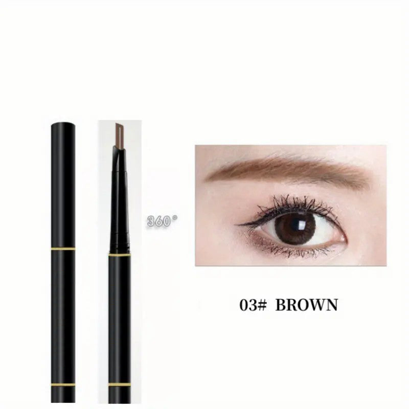 Waterproof Double-Headed Eyebrow Pencil with Sweat-Resistant Brush